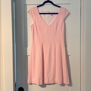 Lilly Pulitzer Pink and White Lace Dress SZ Med.